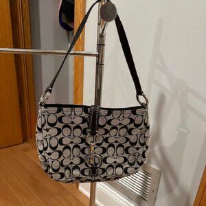 Coach Signature Canvas & Leather Hobo F13067